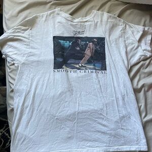 White Smooth Criminal Michael Jackson Hot Topic Graphic Tee Shirt